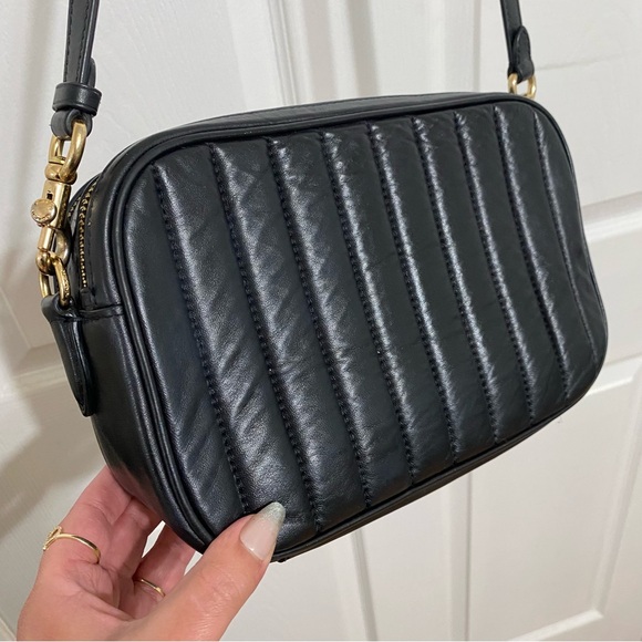 Coach Jes with Linear Quilting Black Crossbody - Picture 4 of 9